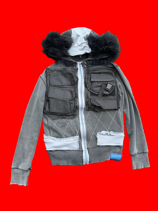 soldier tactical fur hoodie