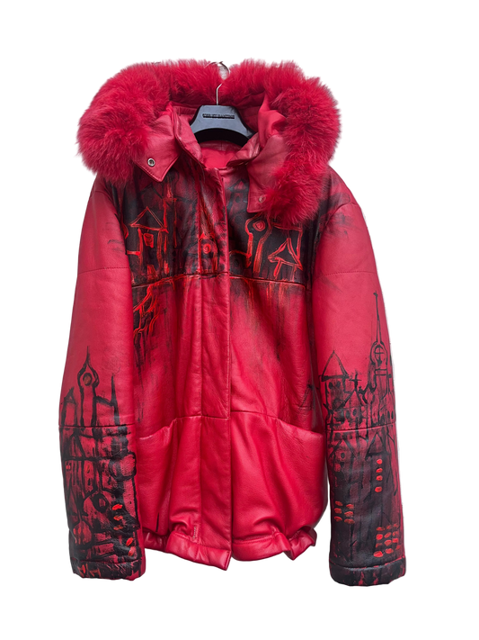 pelliccia in pelle- città notturna